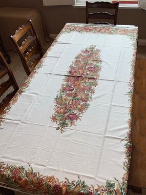 XL Vintage Avon Home Fashions Fall Harvest Tablecloth 102" x 60" Thanksgiving